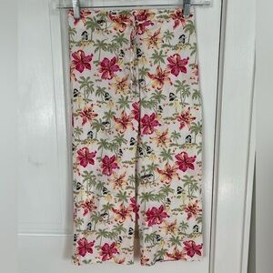 Vintage Y2K Necessary Objects Hawaiian Print Cropped Pants Size XS Tropical